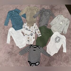6-9 mo long sleeve boy onesies
